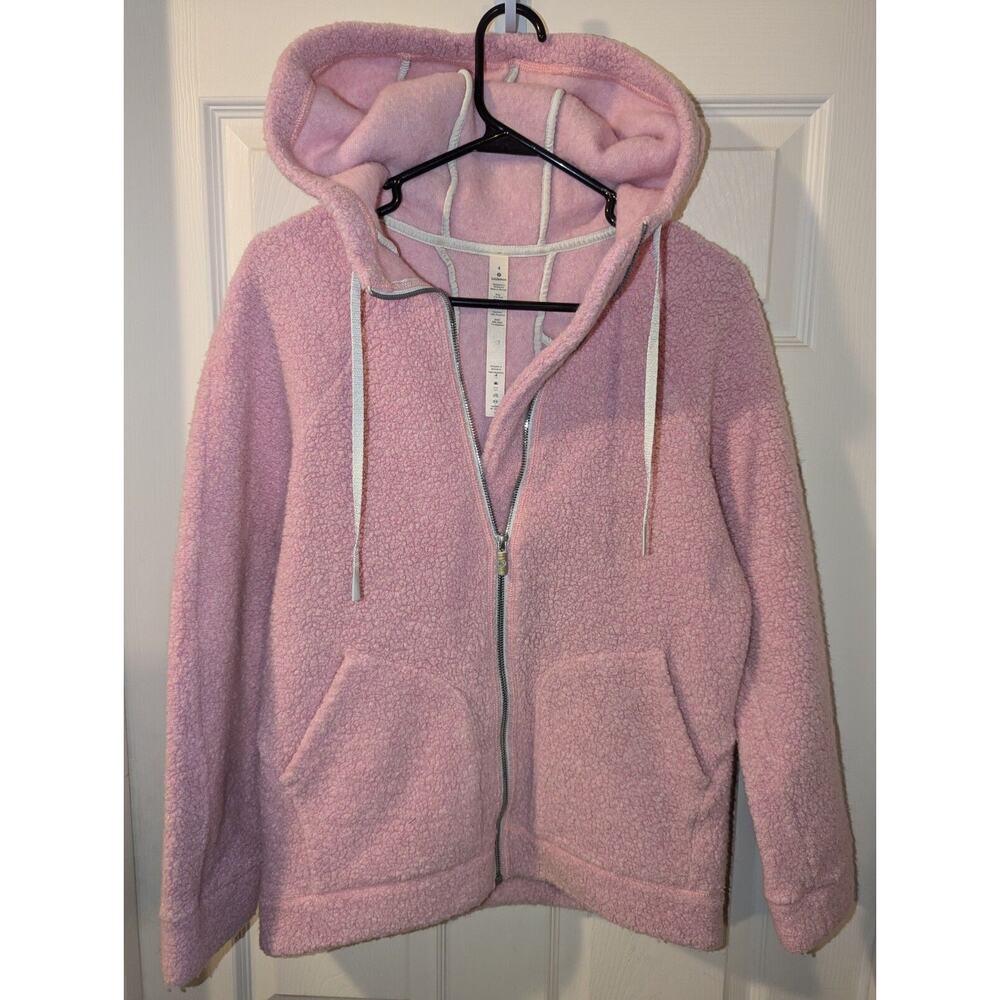 Lululemon Jacket Women's Size 4 Pink So Sherpa Hooded Sweater Windbreaker Hiking